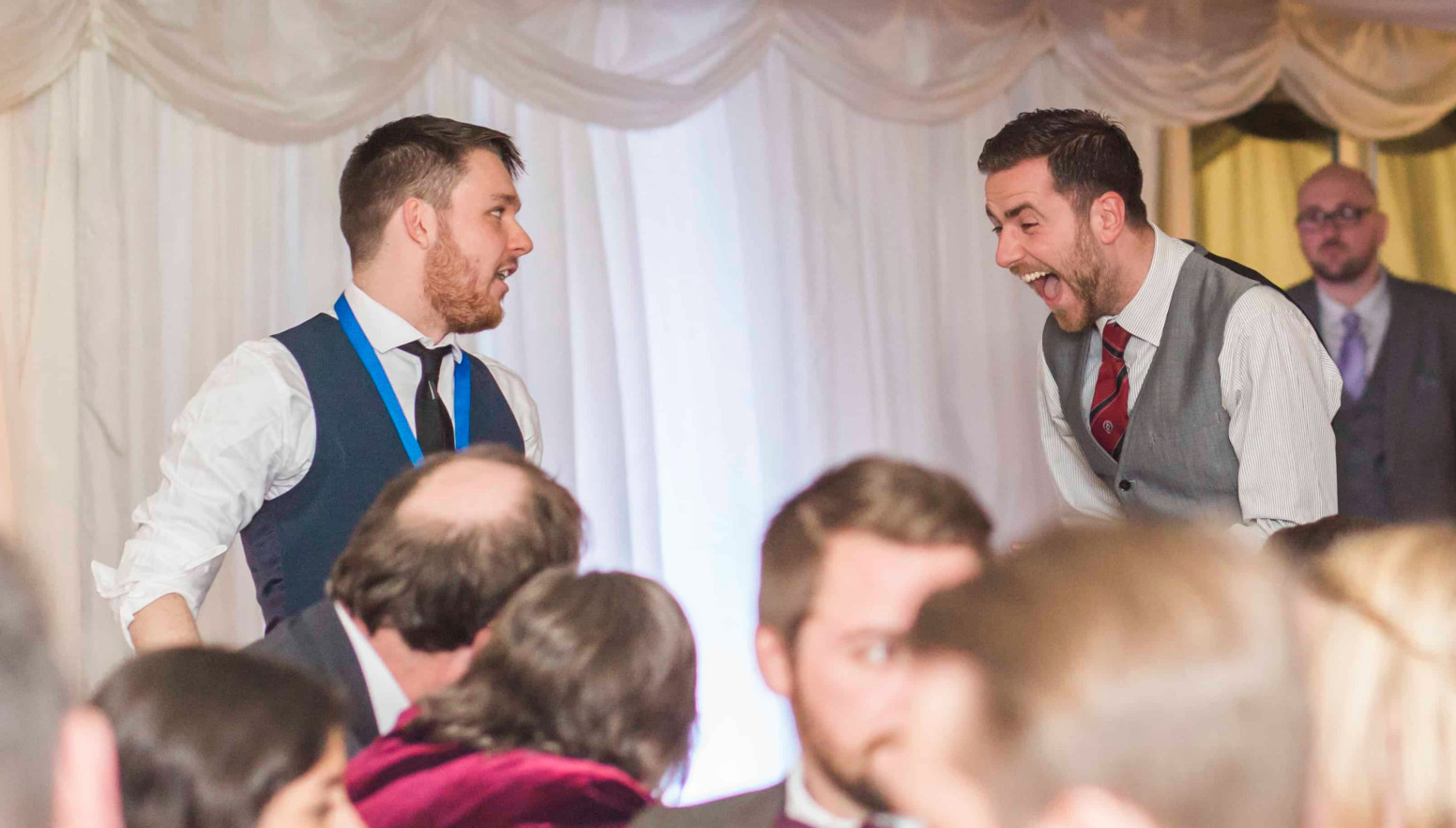 Corporate magician blowing minds after the wedding breakfast!